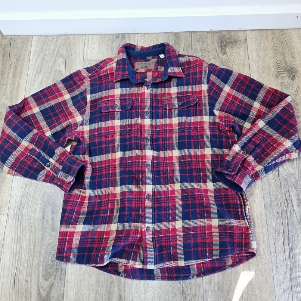 Orvis Plaid Fleece‎ Jacket Men's Size XL